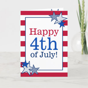 Stars Rand Patriotic 4:e juli Typografi Helgkort