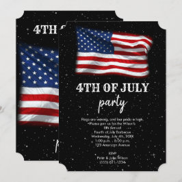 Stars Rand Patriotic American Flagga 4 juli Inbjudningar
