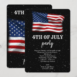 Stars Rand Patriotic American Flagga 4 juli Inbjudningar