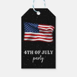 Stars Rand Patriotic American Flagga 4 juli Presentetikett