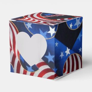 Stars & Rand Patriotic Curls Heart Favbox Presentaskar