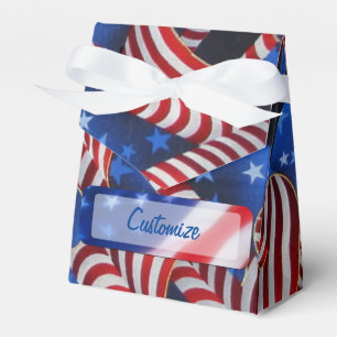 Stars & Rand Patriotic Curls Tält Favoritbox Presentaskar