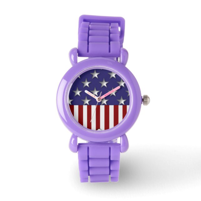 Stars & Rand Patriotic Flagga Armbandsur (Framsida)