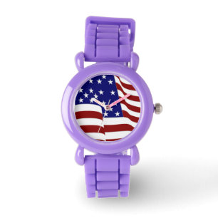 Stars & Rand Patriotic Flagga Armbandsur