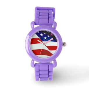 Stars & Rand Patriotic Flagga Armbandsur