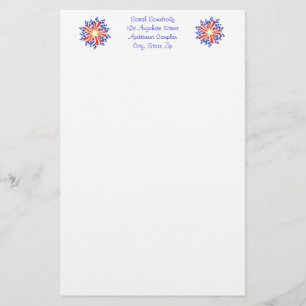 Stars Rand Patriotic Flower Stationery Brevpapper