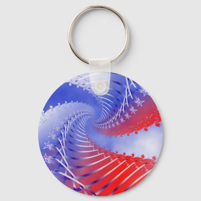 Stars & Rand Patriotic Keychain Nyckelring (Framsida)