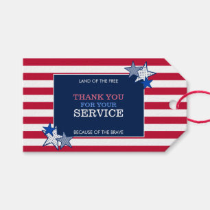 Stars Rand Patriotic Veteran Service Tack Presentetikett
