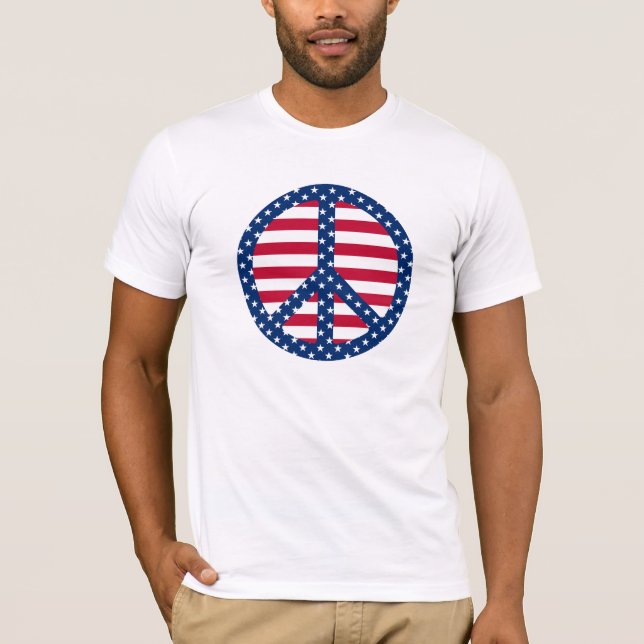 Stars & Rand Peace Symbol T-Shirt (Framsida)