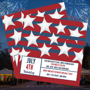 Stars Rand Red White och Blue juli 4 Party Julkort