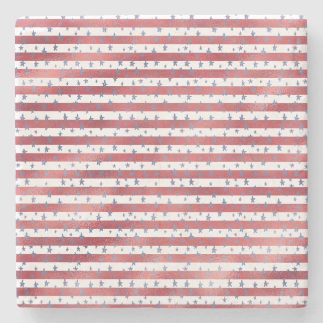 Stars Rand Rött vitt blått Stenunderlägg (Framsidan)