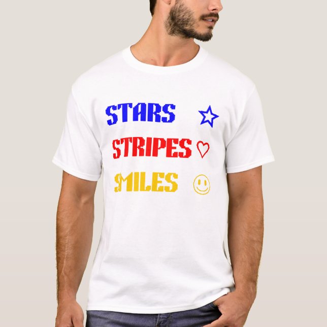 Stars Rand Smiles T Shirt (Framsida)