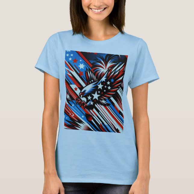 Stars & Rand Soar American Eagle T Shirt (Framsida)
