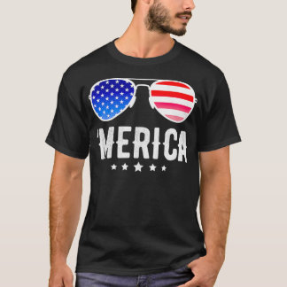 Stars Rand Sunglasses Freedom USA Merica T Shirt