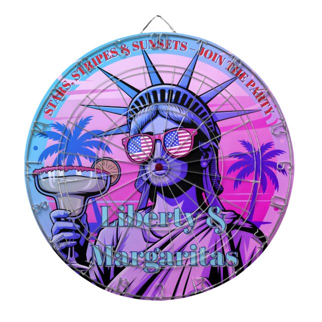 Stars, Rand & Sunsets—Liberty & Margaritas Darttavla (Framsidan)