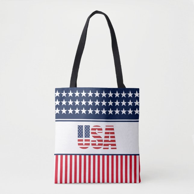 Stars & Rand Tote Bag Tygkasse (Framsida)