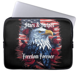 Stars & Rand USA flagga Örn med Ro Laptop Fodral