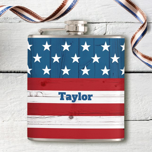 Stars Rand USA flagga Patriotic Rustic Land Fickplunta (Skapare uppladdad)
