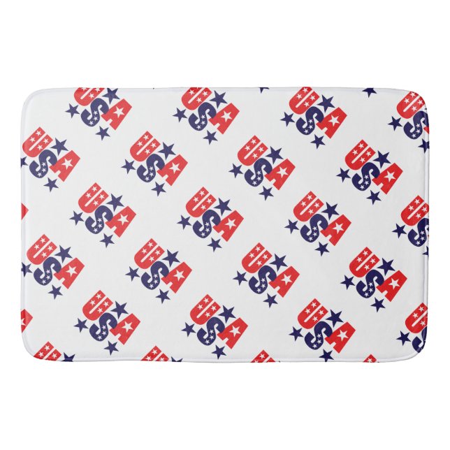 Stars & Rand USA Patriotic Design Badrumsmatta (Framsidan)