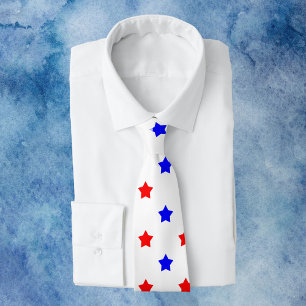 Stars Red Blue Mönster White Background Slips