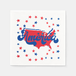 Stars Red White och Blue America Pappersservett