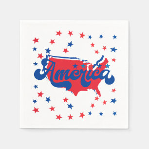 Stars Red White och Blue America Pappersservett