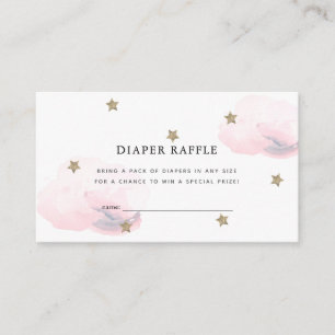 Stars Rosa Clouds Baby Shower Raffle Biljett Tilläggskort
