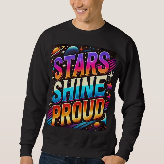 Stars Shine Proud Lång Ärmad Tröja (Framsida)