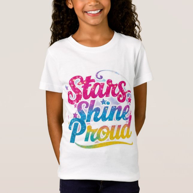 Stars Shine Proud T-Shirt - Radiant Patriotism (Framsida)