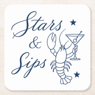 Stars & Sips America 250 Hummer Kust Sommar Underlägg Papper Kvadrat