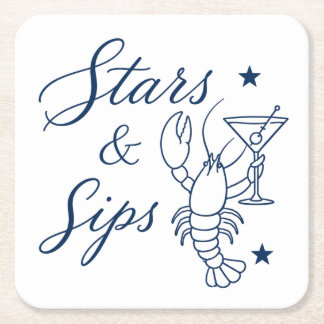 Stars & Sips America 250 Hummer Kust Sommar Underlägg Papper Kvadrat