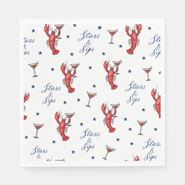 Stars & Sips America 250 Kust Sommar  Pappersservett (Framsidan)