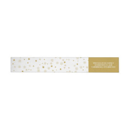Stars & Snöflingor | Guld Helgdag-etikett Etikettband