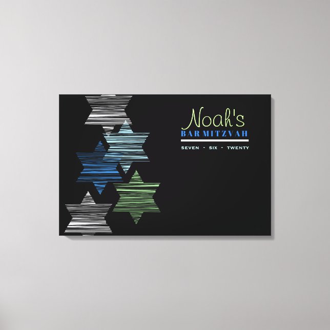 STARS SOM ANSLUTER Bat mitzvah minnesinloggning Canvastryck (Framsida)