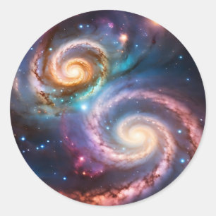 Stars Spiral Galaxy Runt Klistermärke