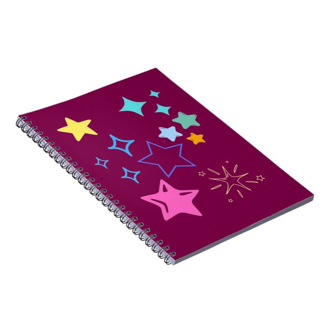 Stars Spiral Photo Notebook Anteckningsbok (Högra Sidan)