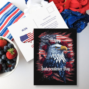 Stars Stripes 4 juli självständighetsdag hälsning Vykort