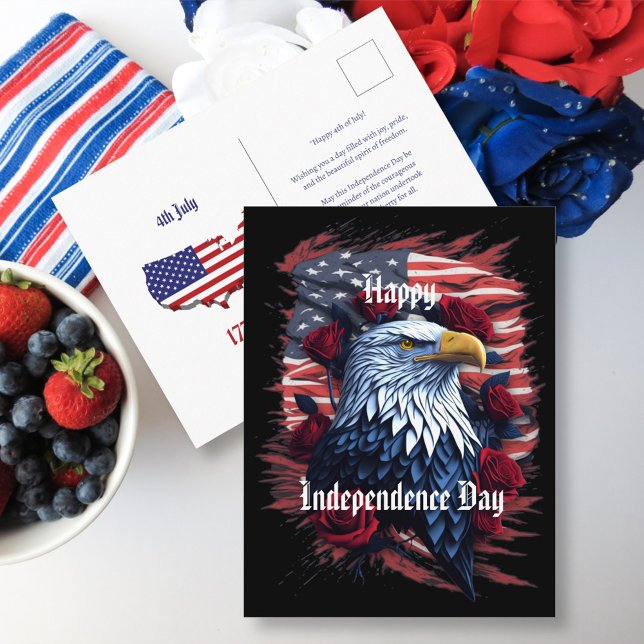 Stars Stripes 4 juli självständighetsdag hälsning Vykort (Skapare uppladdad)