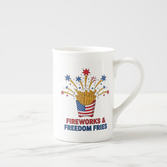 Stars, Stripes & Crispy Nights Patriotiska  Benporslin Mugg (Höger)