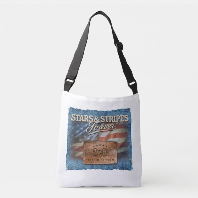 Stars & Stripes Forever - Crossbody Tote Bag Axelväska (Framsida)