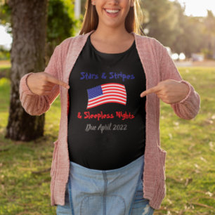 Stars & Stripes Graviditetsannonsering T Shirt