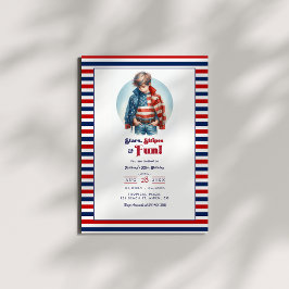 Stars, Stripes & Kul | All Amerikansk Pojkfödelsed Inbjudningar
