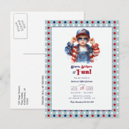 Stars, Stripes & Kul | All Amerikansk Pojkfödelsed Vykort