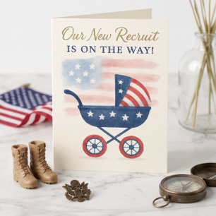 Stars & Stripes Militär Baby Shower Inbjudan