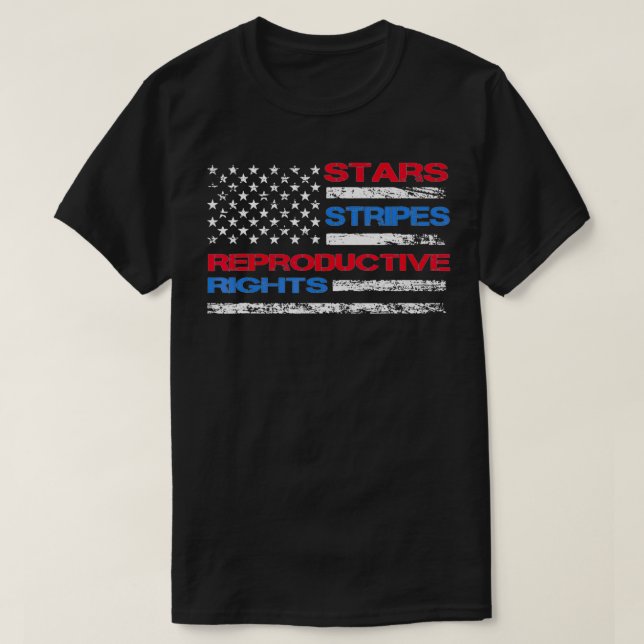 Stars Stripes & Reproductive Rights 4th Of July Eq T Shirt (Design framsida)