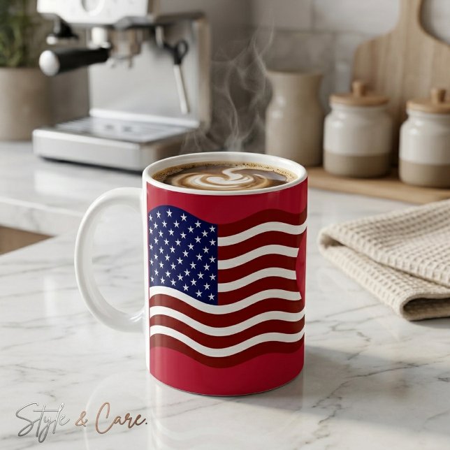 Stars & Stripes USA Flag Kop – Combo Drickglas Kaffemugg (Stars & Stripes USA Flag Mug – Combo Drinkware)