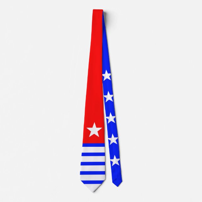 Stars & Stripes vita blå + din bakgrund & idéer Slips (Framsida)