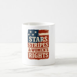 Stars, Stripes & Women’s Rights Distressed Flag Magisk Mugg