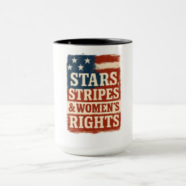 Stars, Stripes & Women’s Rights Distressed Flag Mugg