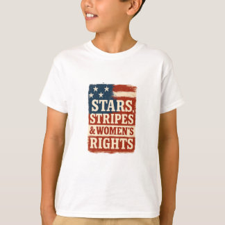 Stars, Stripes & Women’s Rights Distressed Flag T Shirt